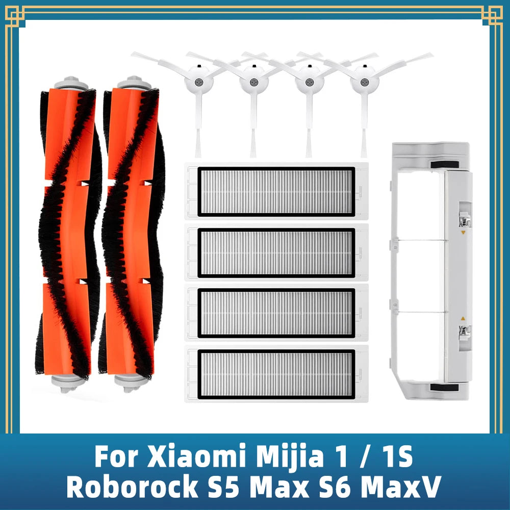 For Xiaomi Mijia 1 / 1S SDJQR01RR SDJQR02RR  SDJQR03RR Roborock S5 Max S6 MaxV Main Side Brush Hepa Filter Brush Cover Parts