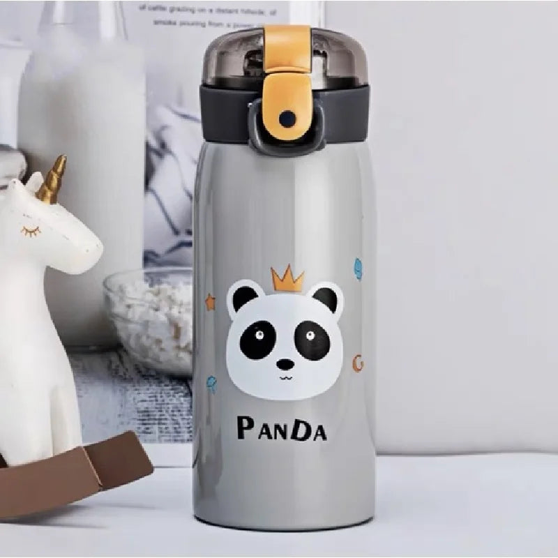 350ml Stainless Steel Full Seal Infant Thermal Bottle With Flexible Silicone Straw