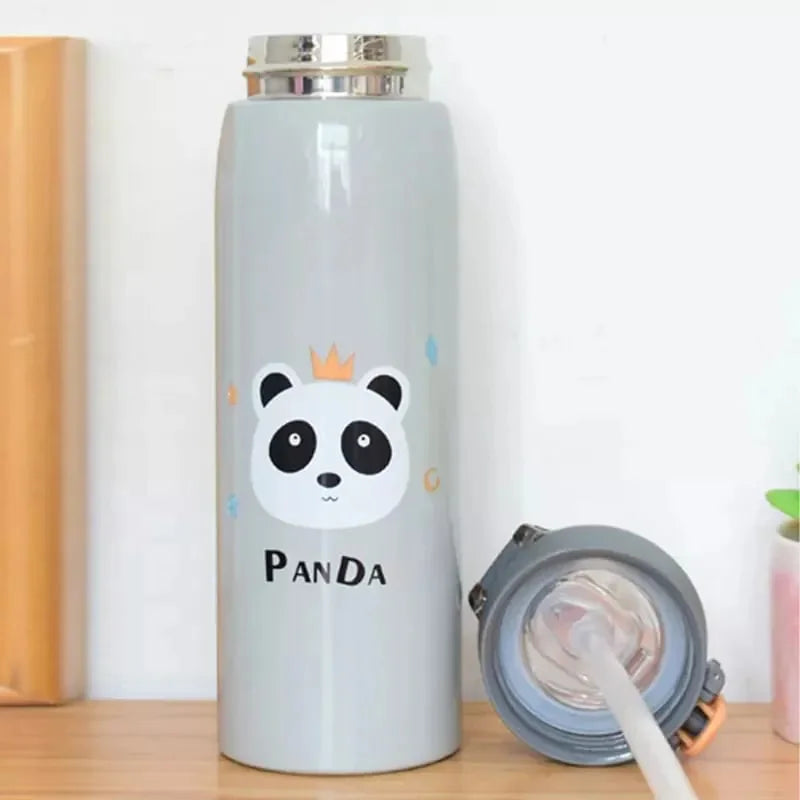 350ml Stainless Steel Full Seal Infant Thermal Bottle With Flexible Silicone Straw