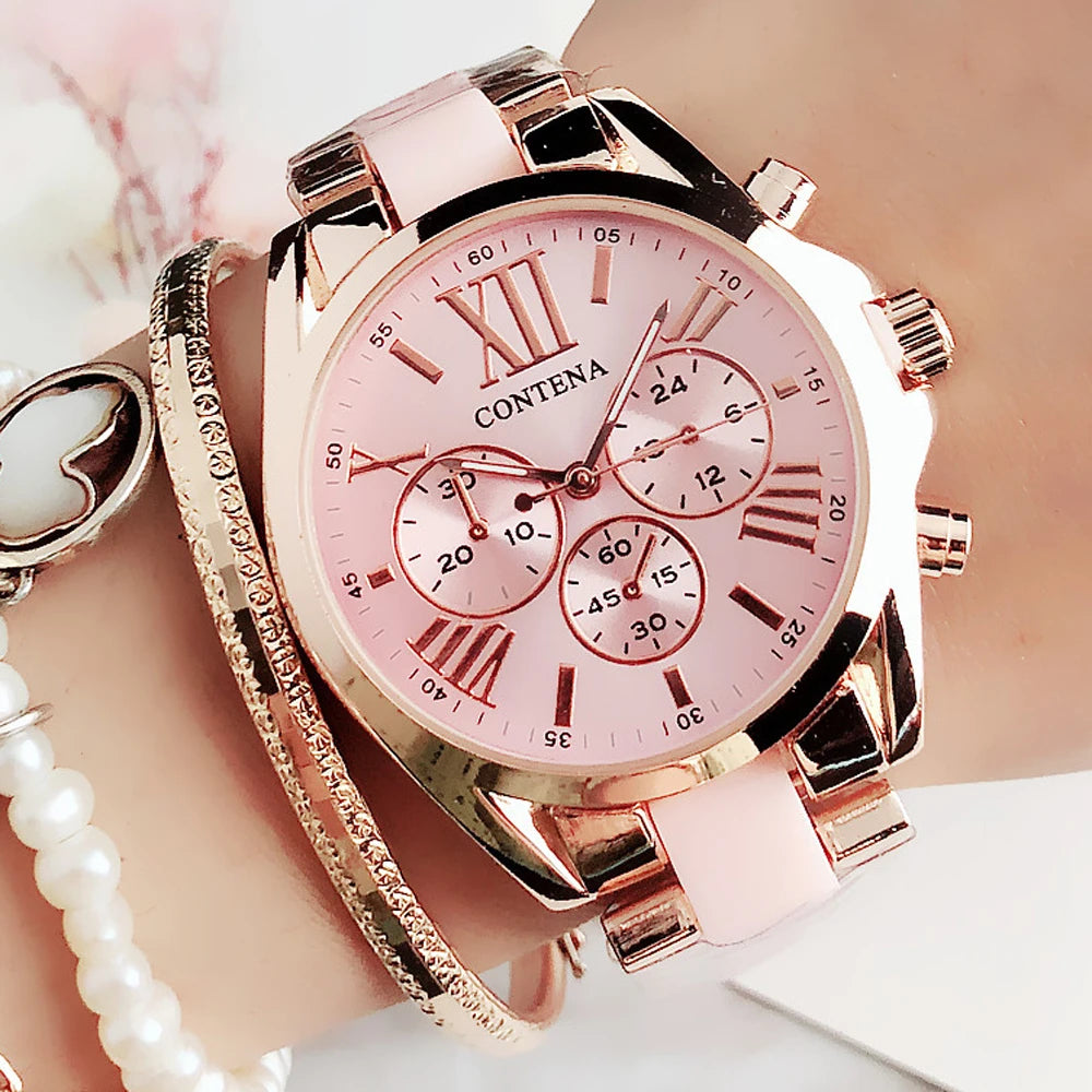 Fashion Pink Women Watches Luxury Top Brand Ladies WristWatch Hot Style Quartz Watch Female Clock Relogio Feminino Montre Femme