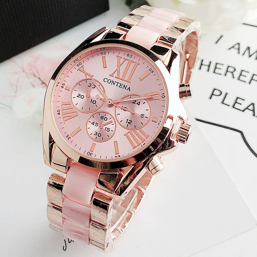 Fashion Pink Women Watches Luxury Top Brand Ladies WristWatch Hot Style Quartz Watch Female Clock Relogio Feminino Montre Femme