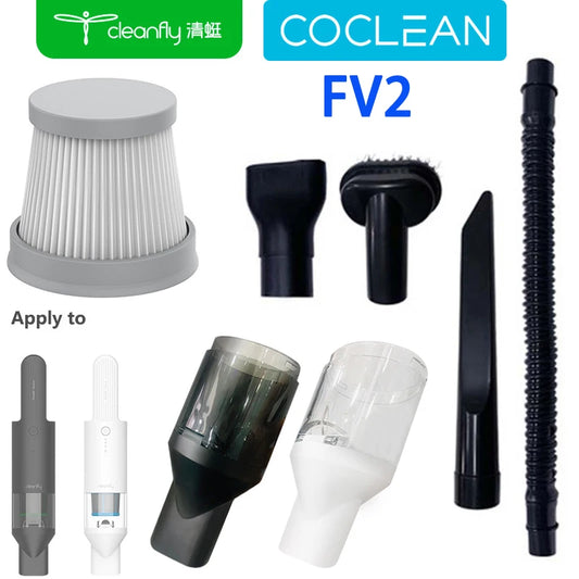 Original Cleanfly CoClean FV2 H1 H2 Vacuum Cleaner Dust Nozzle HEPA Filter Hose Long Nozzle Brush Head Full Set Accessories