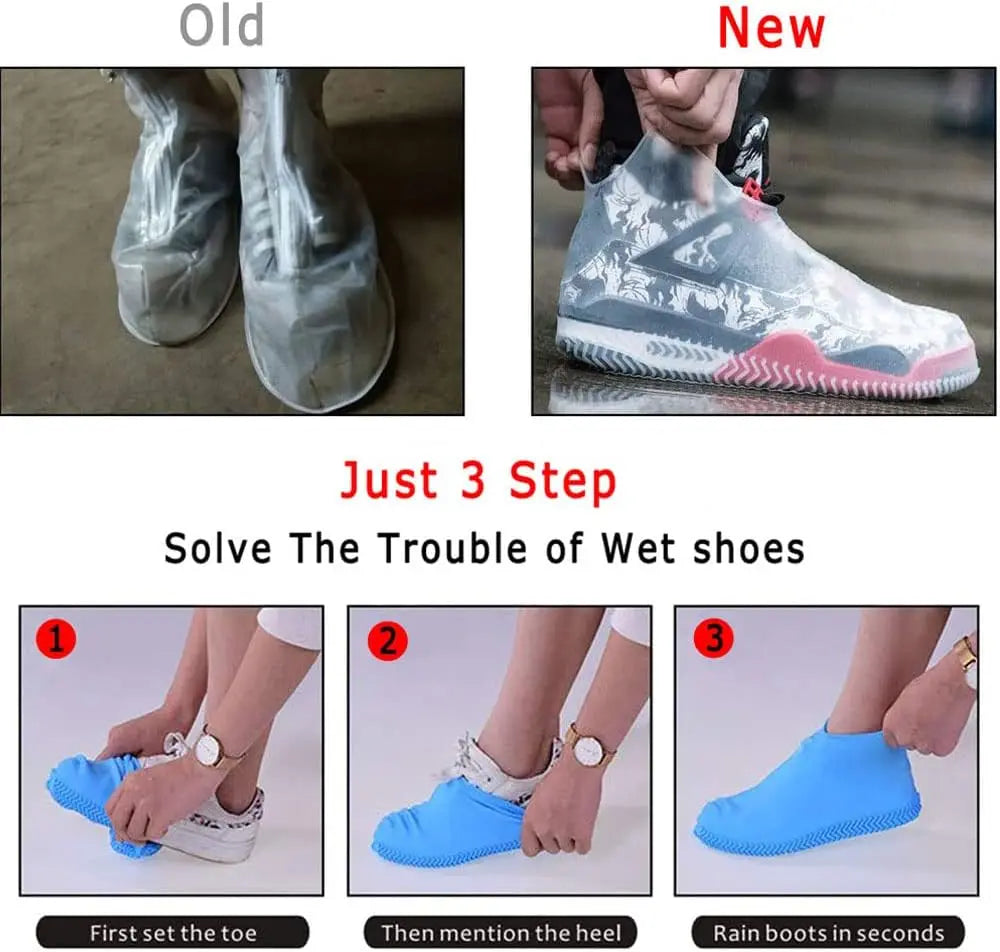 Waterproof Shoe Covers Reusable Rain Shoes Protector Cover Non-Slip Wear-Resistant Rain Shoe Accessories For Outdoor Rainy Day