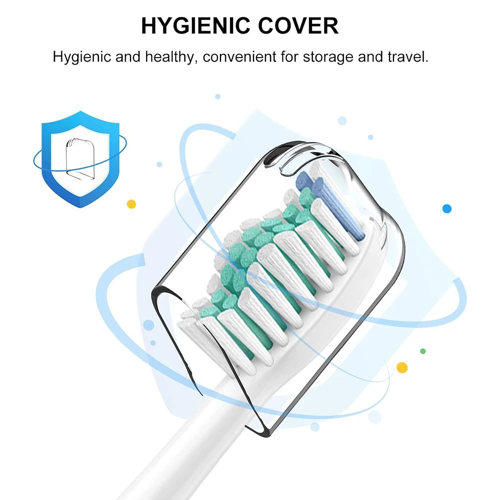 Sonic Toothbrush Heads For Philips Sonicare 8pcs/20pcs With 4pcs Protective Cover Soft Dupont Bristles