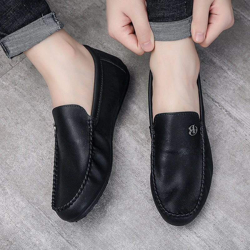 Men Casual Shoes Genuine Leather Luxury Brand Men Loafers Italian Moccasins Breathable Slip on Men Driving Shoes Chaussure Homme