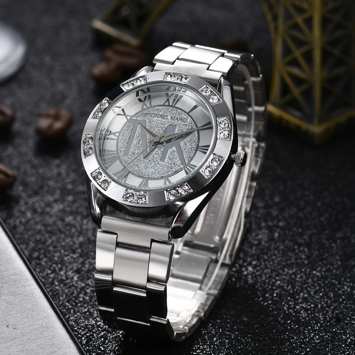 Women Crystal Diamond Watches Luxury Brand Gold WristWatch Stainless Steel Women's Watch Clock Leisure Reloj Mujer TVK