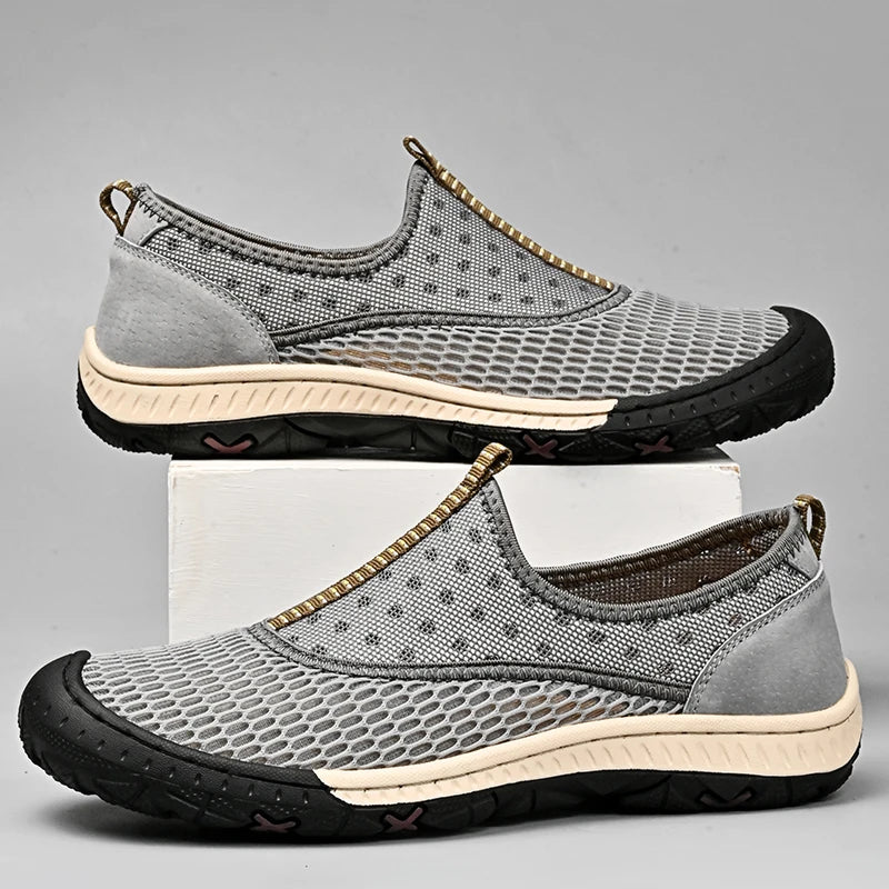 Slip On Casual Shoes For Men Breathable Mesh Outdoor Men Sneakers Rubber Summer Men Shoes Handmade Flats Footwear