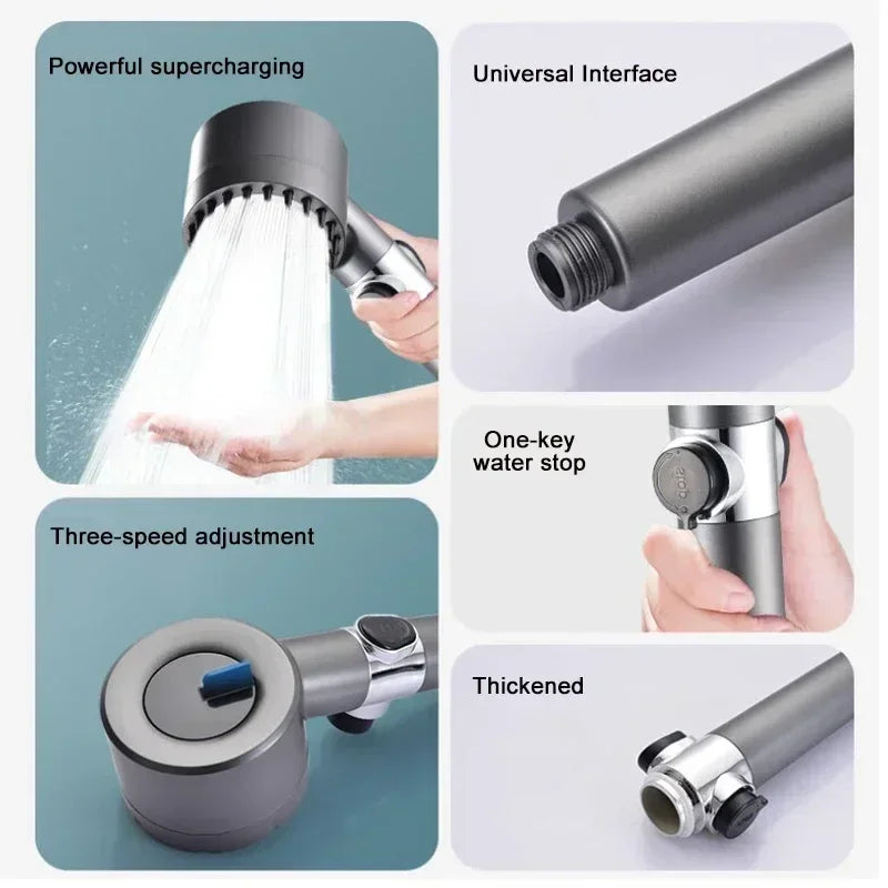 Xiaomi Mijia 4 Modes Shower Head High Pressure Showerhead One-Key Stop Water Massage Shower Head with Filter Element Bathroom