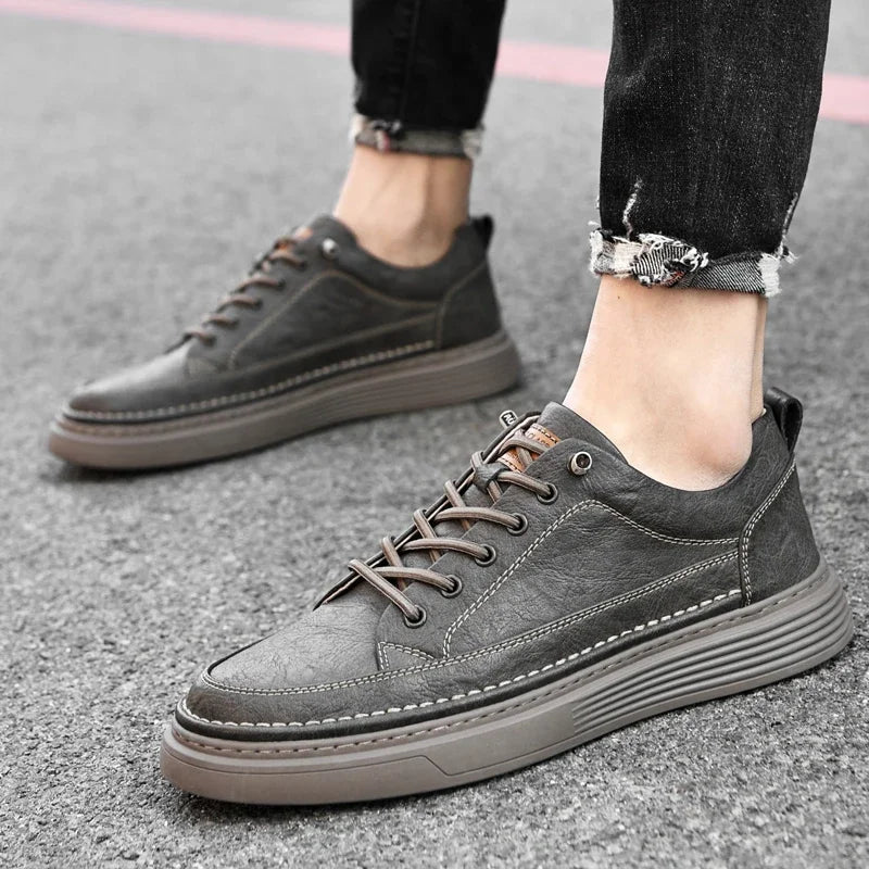 Fashion Handmade Brand Men Casual Shoes Genuine Leather Men Flats Soft Oxford Shoes Luxury Quality Outdoor Shoes Men Sneakers