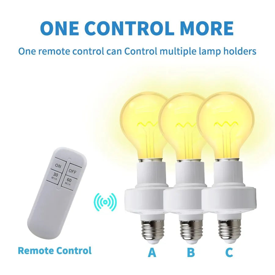 Wireless Remote Control Smart Timer Switch E27 Lamp Holder 220V House Multi Light Switch Bedroom Smart Timer ON/Off Switch E26