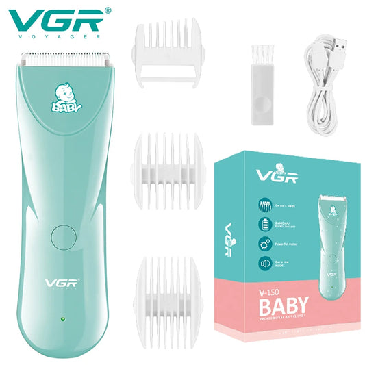 VGR Washable Baby Hair Clipper Professional Electric Children Cordless Head Hair Trimmer For Kids V-150