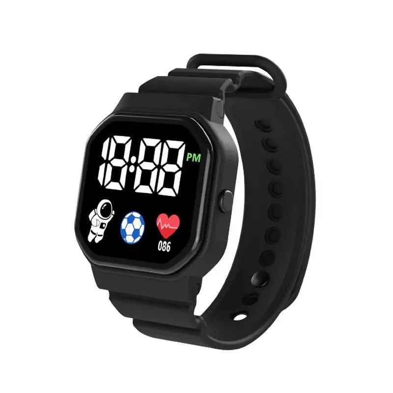 Unisex Silicone Band LED Digital Watch Square Students Sports Watches