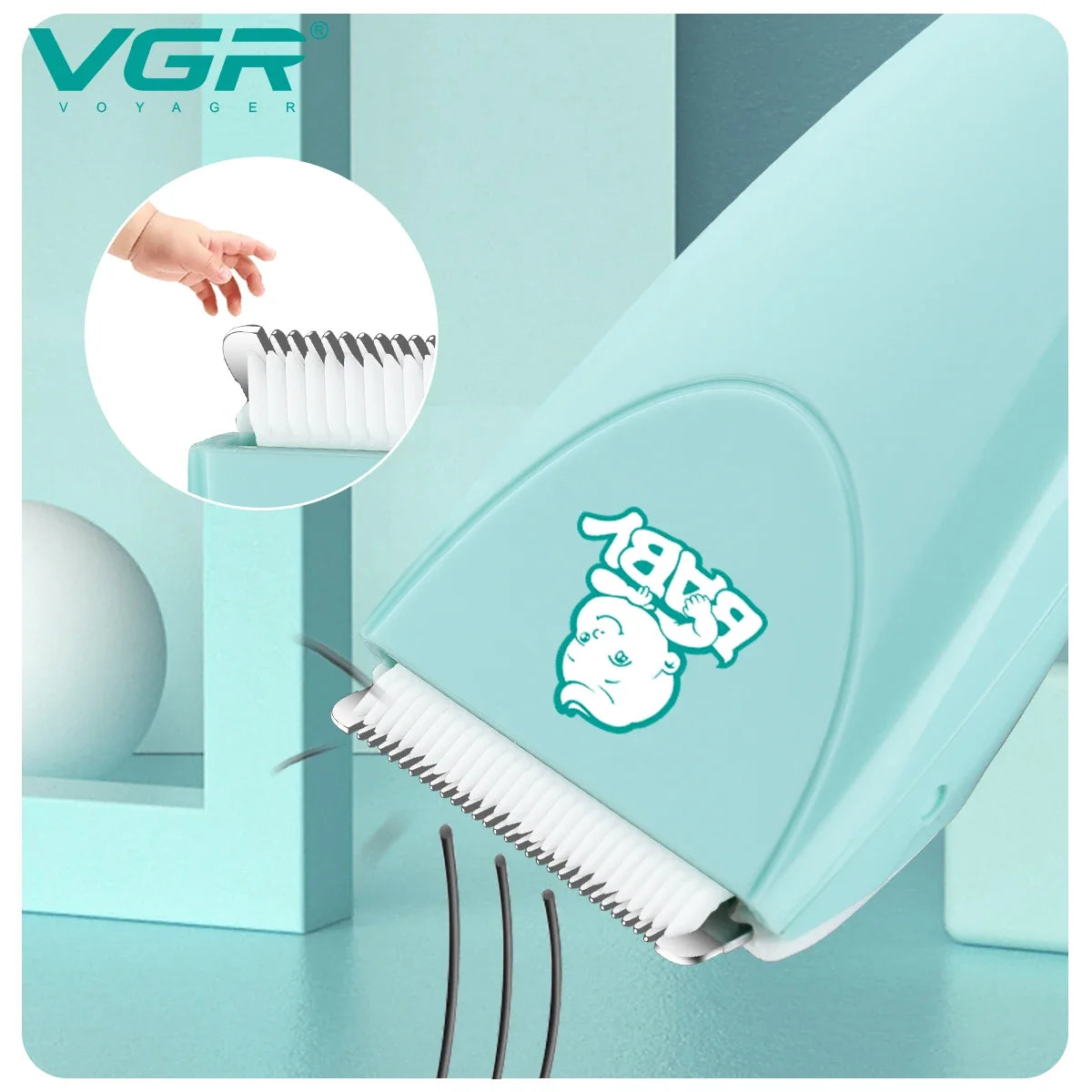 VGR Washable Baby Hair Clipper Professional Electric Children Cordless Head Hair Trimmer For Kids V-150