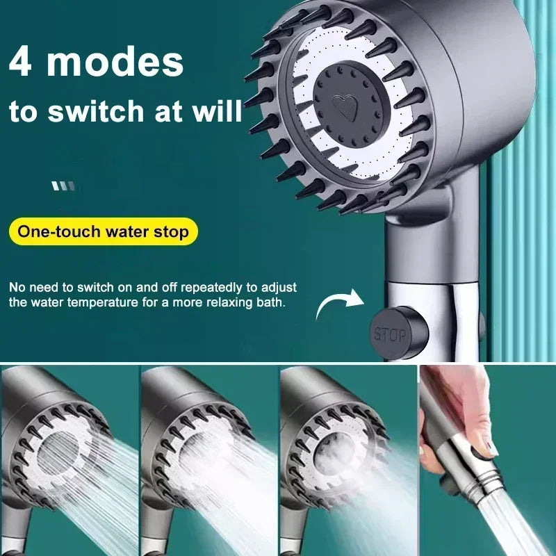 Xiaomi Mijia 4 Modes Shower Head High Pressure Showerhead One-Key Stop Water Massage Shower Head with Filter Element Bathroom