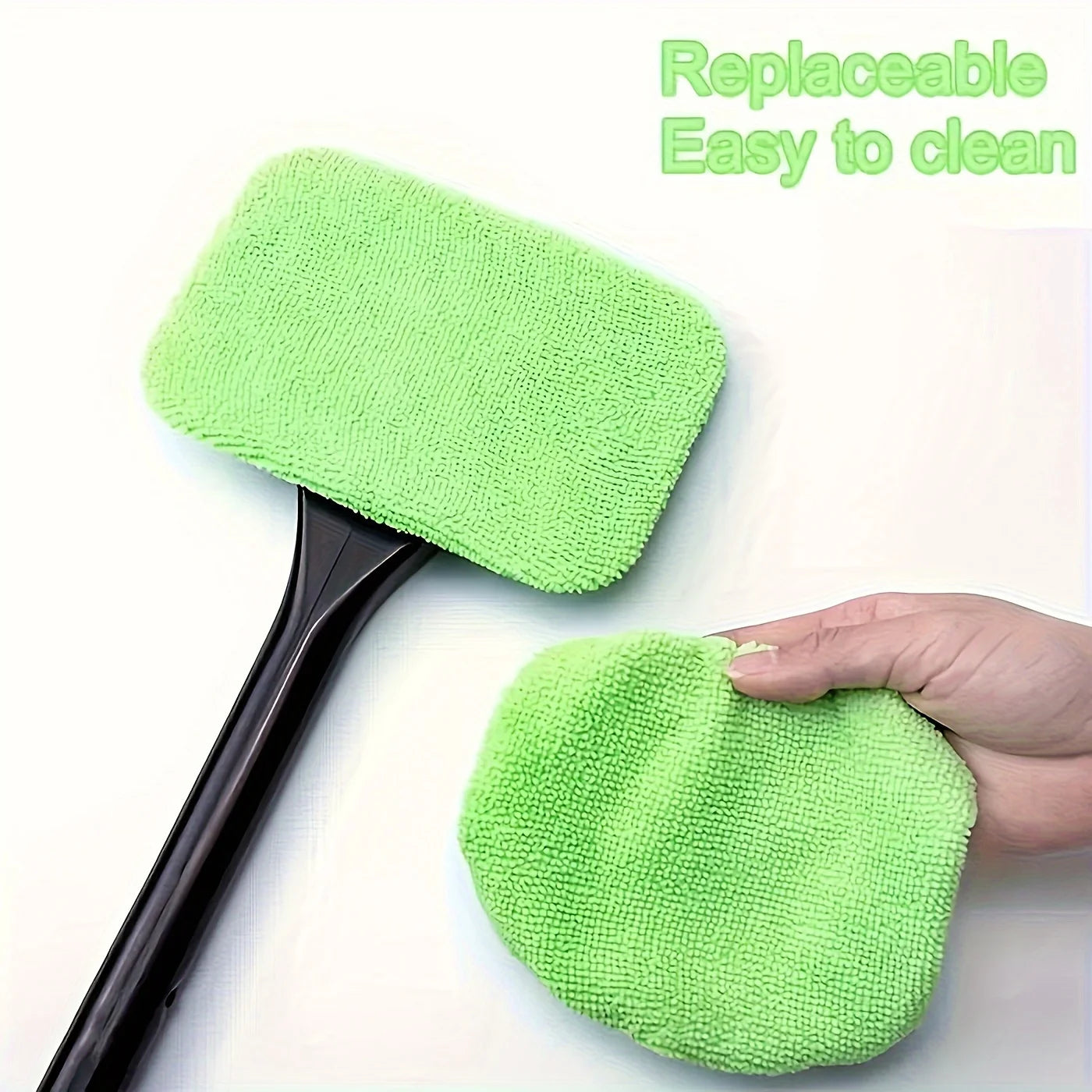 Car Window Windshield Cleaner Brush Kit Auto Glass Cleaning Wash Tool with Long Handle Microfiber Wiper