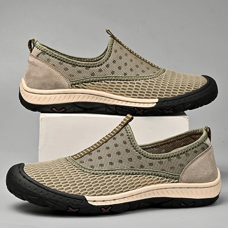 Slip On Casual Shoes For Men Breathable Mesh Outdoor Men Sneakers Rubber Summer Men Shoes Handmade Flats Footwear