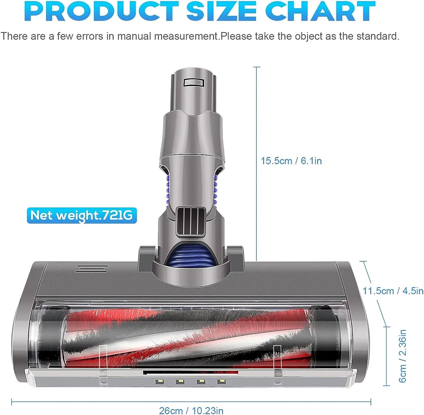 For Dyson V6 DC44 DC58 DC59 DC61 DC62 Vacuum Cleaner Motorized Floor Brush Head Soft Sweeper Roller Head Floor Brush Replacement