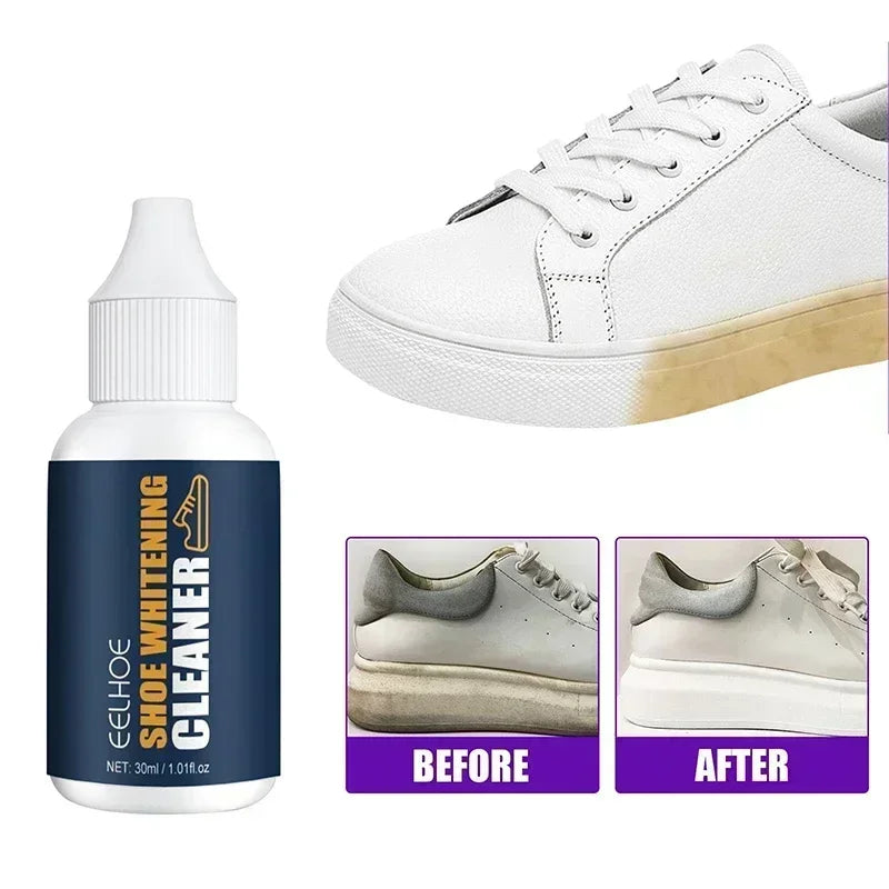 Shoe Whitening Cleanser Deep Cleaning Brightening Remove Yellow Stains Maintenance Sports Shoe Edge Decontamination Cleaner 30ml